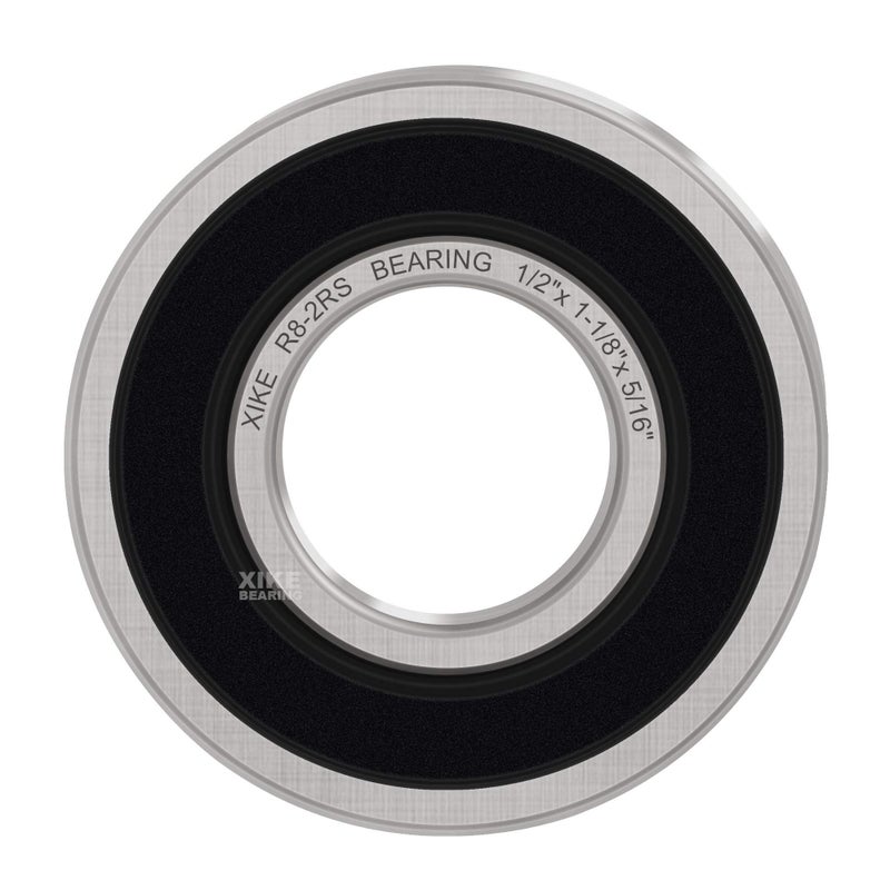XiKe 10 Pcs R8-2RS Double Rubber Seal Bearings 1/2"" x 1-1/8"" x 5/16"", Pre-Lubricated and Stable Performance and Cost Effective, Deep Groove Ball Bearings. - Image 3